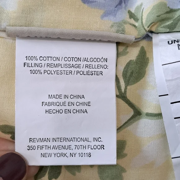 Laura Ashley Cassidy Ruffle Throw Pillow Yellow/Blue Floral Plaid - Picture 6 of 6